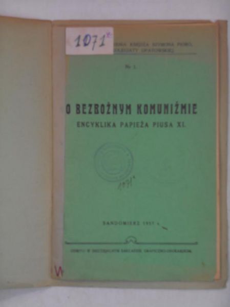 O bezbożnym komuniźmie. Encyklika papieża Piusa XI, 1937 r.