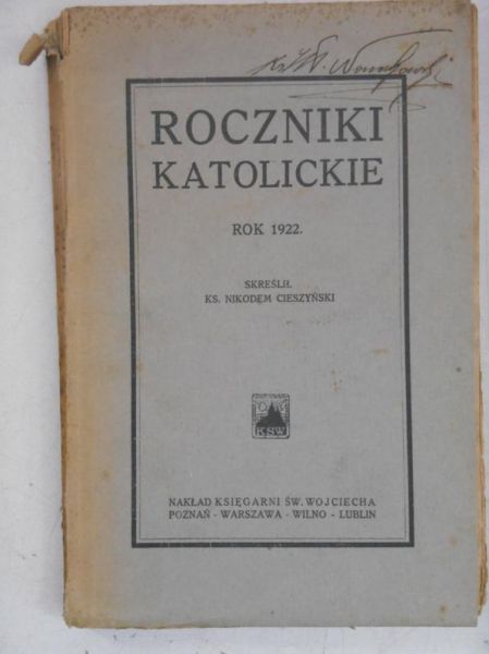 Roczniki katolickie, 1922 r.