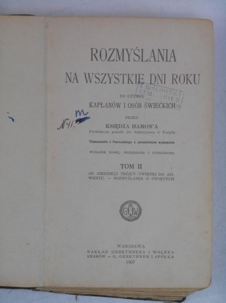 Rozmyślania na wszystkie dni roku, Tom II, 1907 r.
