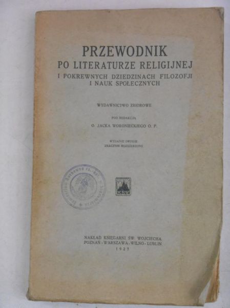 Przewodnik po literaturze religijnej i pokrewnych dziedzinach filozofji i nauk społecznych, 1927 r.