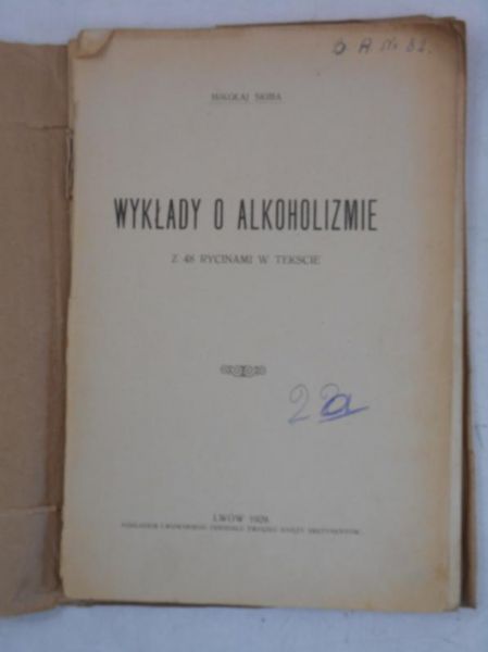 Wykłady o alkoholizmie, 1929 r.