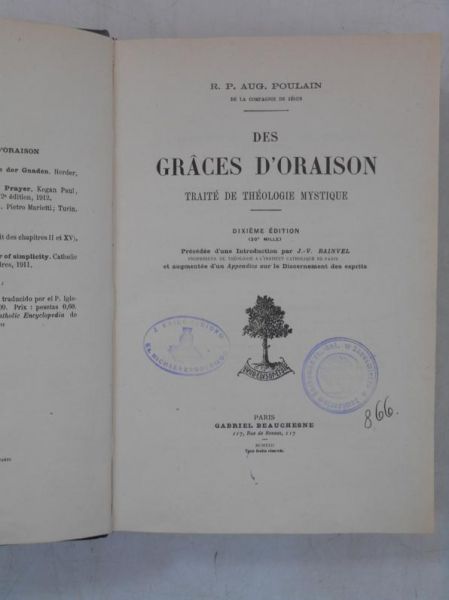 Des Graces D,oraison, 1921 r.