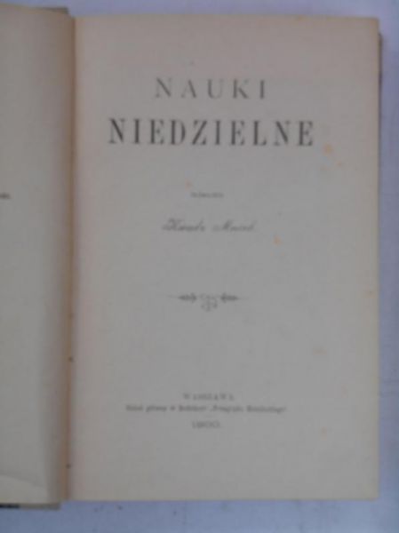 Nauki niedzielne, 1900 r.