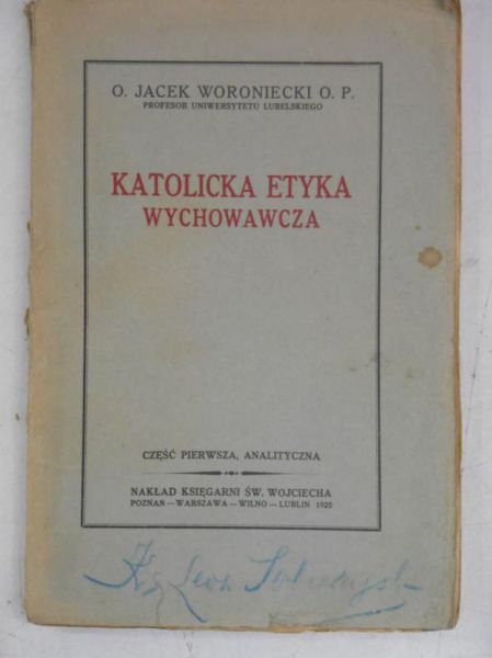 Katolicka etyka wychowawcza, 1925 r.