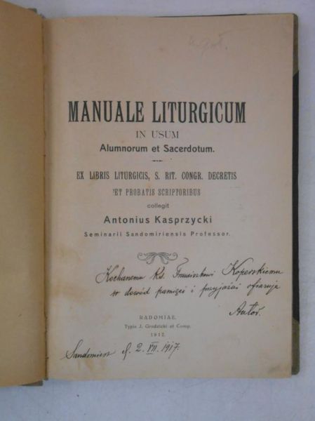 Manuale Liturgicum, 1917 r.
