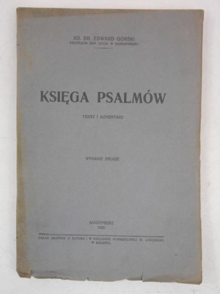 Księga Psalmów, 1930  r.