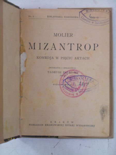 Mizantrop, 1923 r.