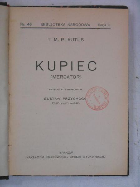 Plautus T. M. - Kupiec, 1927 r.