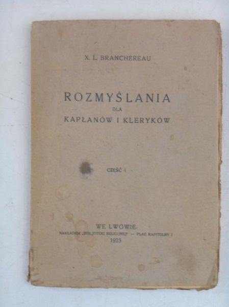 Branchereau L. - Rozmyślania dla kapłanów i kleryków, 1923 r.
