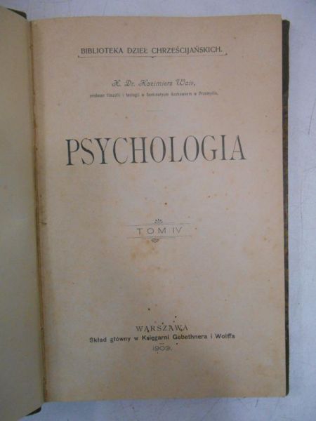 Psychologia, Tom IV, 1903 r.