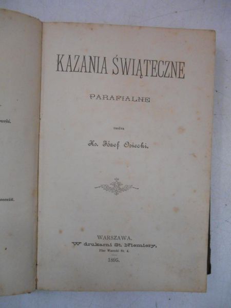 Kazania Świąteczne, 1895 r.