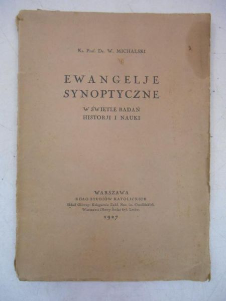 Michalski W. - Ewangelje synoptyczne, 1927 r.