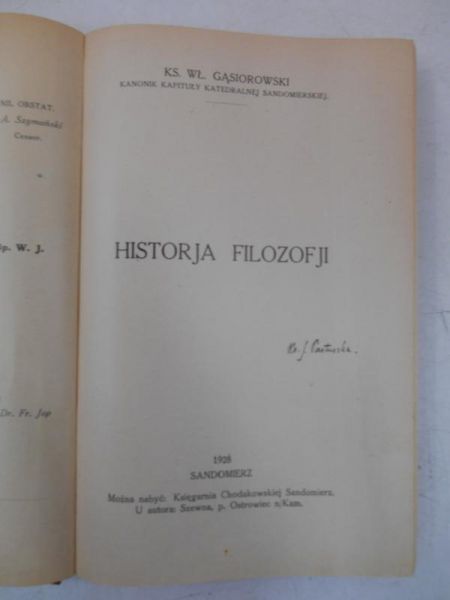 Historja Filozofji, 1928 r.