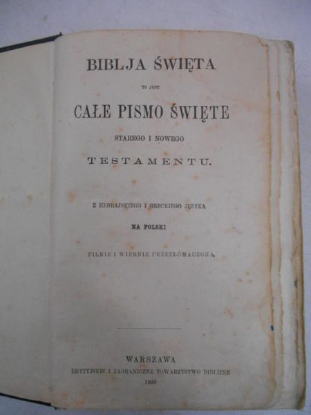 Biblja Święta, 1928 r.