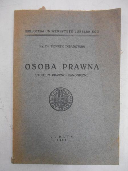Insadowski Henryk - Osoba prawna, 1927 r.