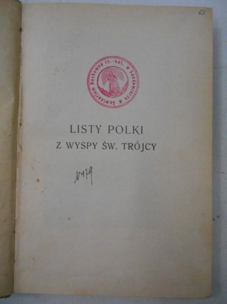 Listy Polski z wyspy Św. Trójcy, 1927 r.