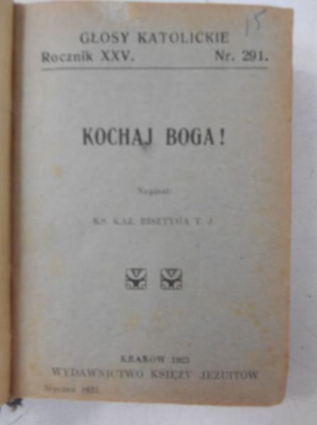 Bisztyga Kaz. - Kochaj Boga, 1925 r.