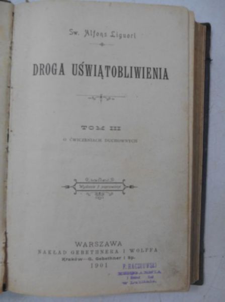 Droga uświątobliwienia, Tom III, 1901 r.