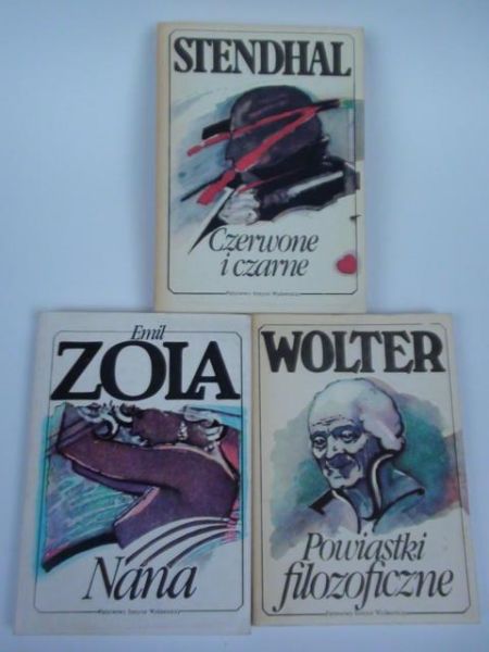 Wolter, , Stendhal - Powiastki filozoficzne, Nana, Czerwone i czarne, 3 książki