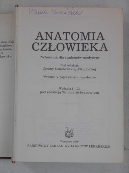 Anatomia człowieka. Podręcznik dla studentów medycyny.