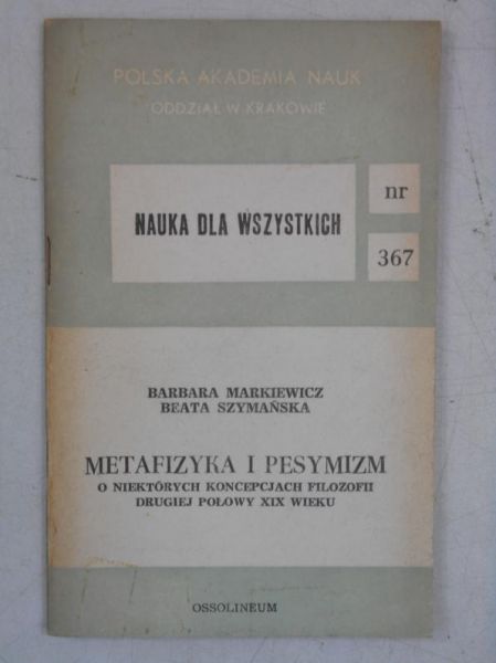 Metafizyka i pesemizm