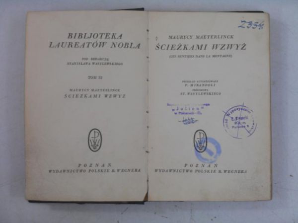 Maeterlinck Maurycy - Ścieżkami wzwyż, 1930 r.