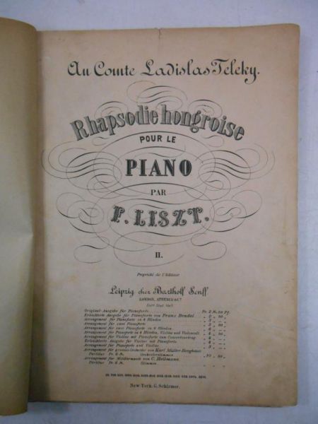 Rhapsodie Hongroise pour le Piano, 1881 r.