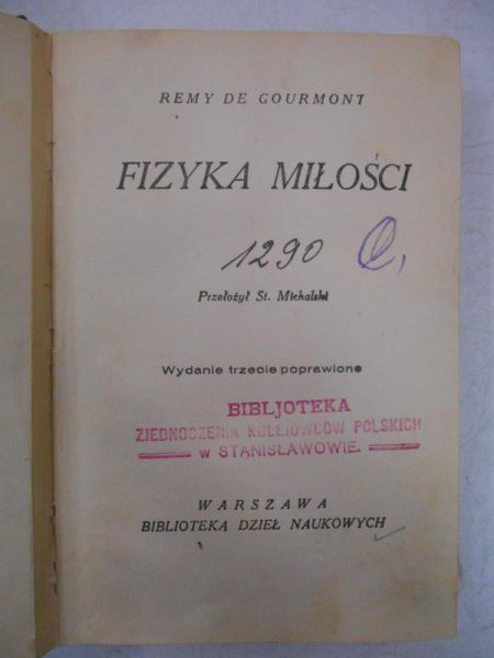Fizyka miłości, 1929 r.