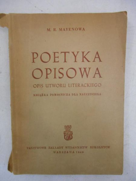 Mayenowa M.R. - Poetyka opisowa, 1949 r.