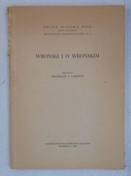 Wroński i o Wrońskim