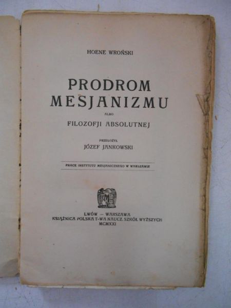 Prodrom Mesjanizmu, 1921 r.