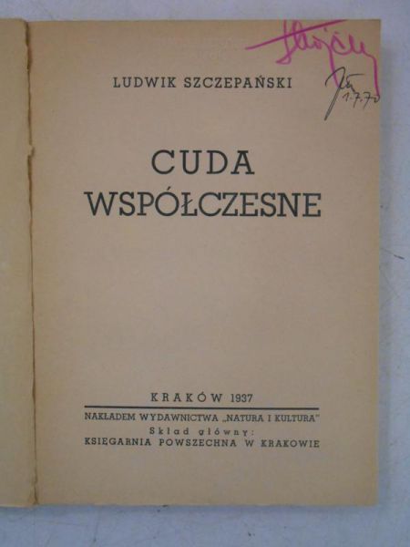 Cuda współczesne, 1937 r.