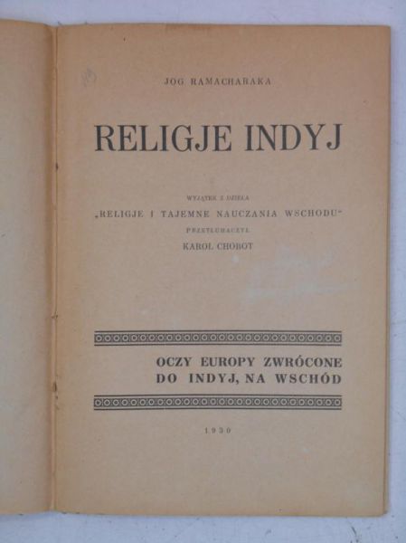 Religje Indyj, 1930 r.