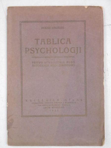 Hoene-Wroński J. M. - Tablica psychologji, 1925 r.
