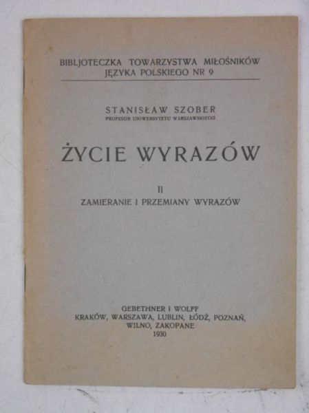 Życie wyrazów 1930 r.