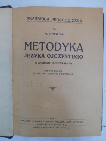 Metodyka języka ojczystego, 1925 r.
