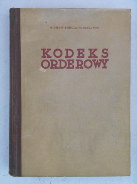 Kodeks orderowy, 1939 r.
