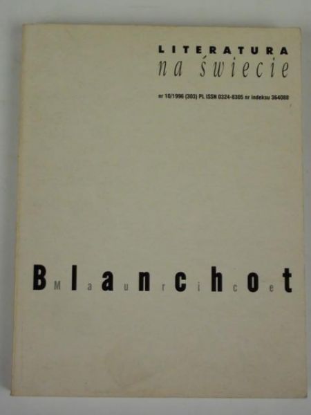 Literatura na świecie nr 10/1996 Maurice Blanchot
