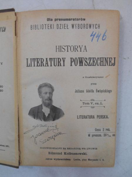 Historya literatury powszechnej, Tom V, 1902 r.