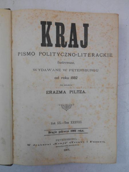 Kraj. Pismo polityczno-literackie, Rok XX Tom XXXVIII, 1901 r.