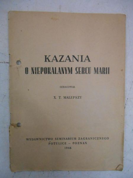 Kazania o Niepokalanym Sercu Maryi, 1946 r.