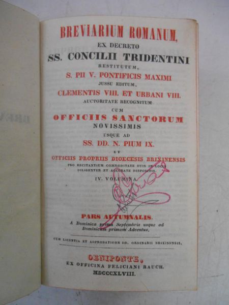 Breviarium Romanum, 1848 r.