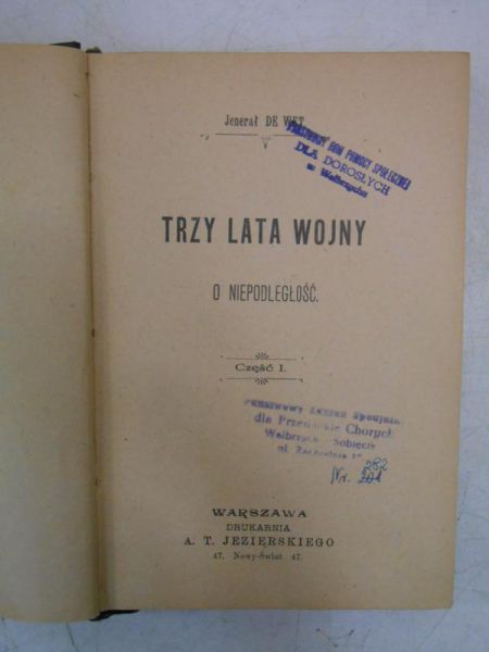 Trzy lata wojny o niepodległość, Tom I, 1903 r.