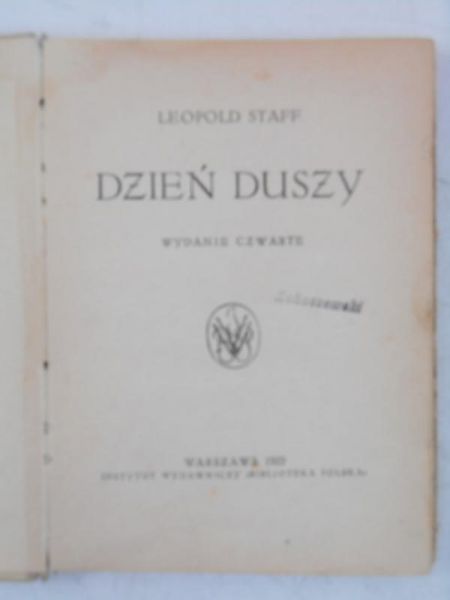 Dzień duszy, 1922 r.