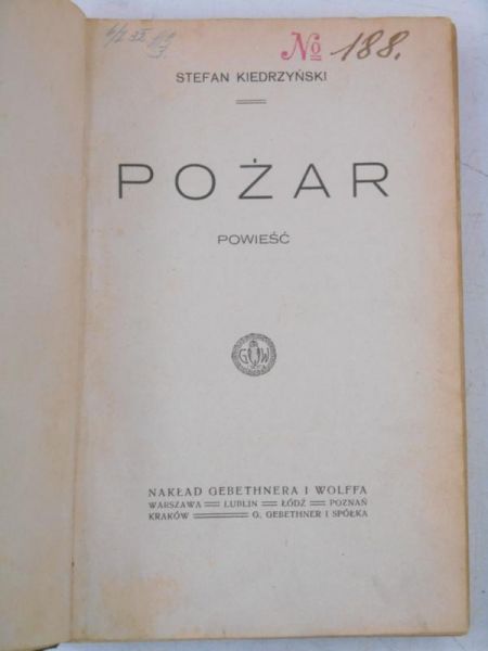 Pożar, 1919 r.