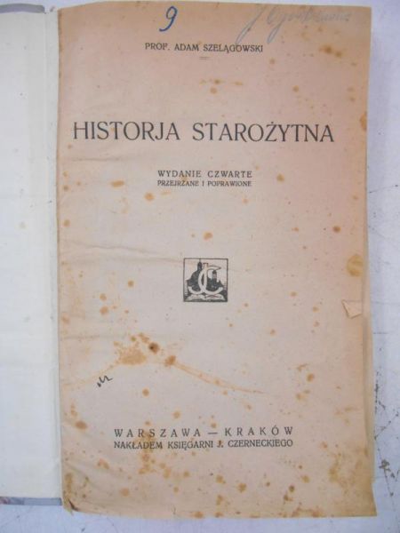 Historja starożytna, 1918 r.