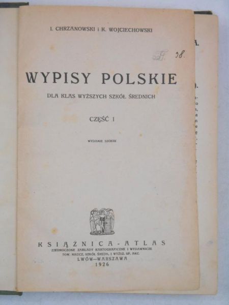 Chrzanowski I. - Wypisy Polskie, 1926 r.