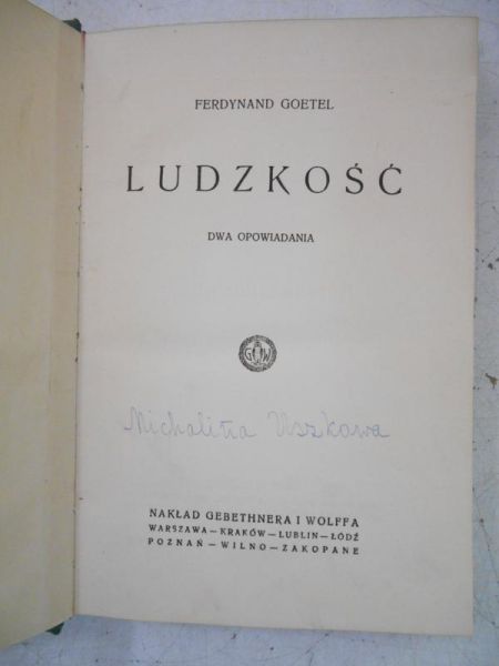 Goetel Ferdynand - Ludzkość, 1925 r.