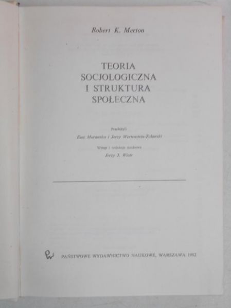 Teoria socjologiczna i struktura społeczna