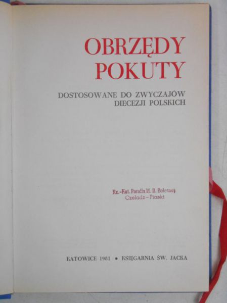 Obrzędy pokuty. Dostosowanie do zwyczajów diecezji polskich